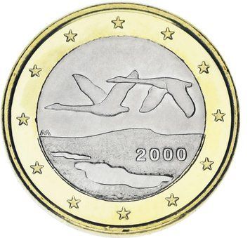 Монета Фінляндія 1 євро 2001 Біметалл AU-UNC М21982 фото