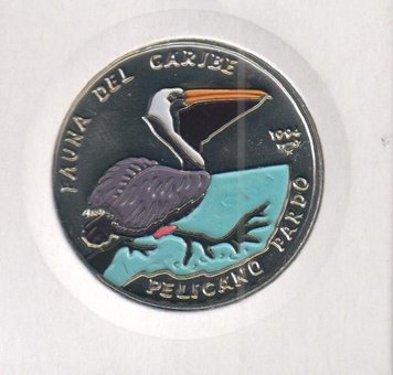 Cuba 1 peso 1994 "Caribbean Fauna - American Brown Pelican" UNC (KM # 497)