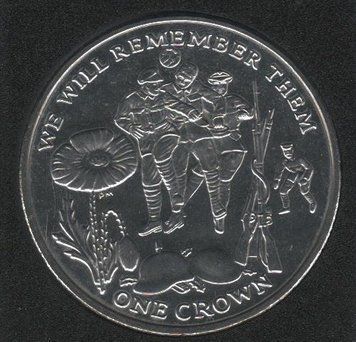 Монета Остров Мэн 1 крона 2014 &laquo;100 лет Первой мировой войне. Солдаты&raquo; UNC (KM#1550.1) М08360 фото