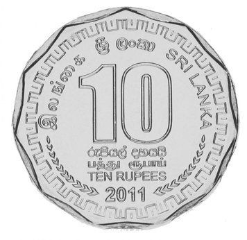 Монета Шрі-Ланка 10 рупій 2011 UNC 2600 років Самбуддатва Джаянті М15228 фото