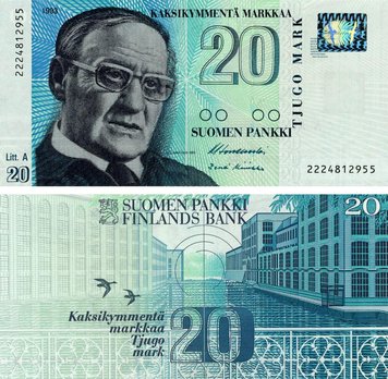 Финляндия 20 марок 1993 UNC (P122(4)) Б19170 фото