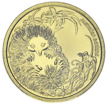 Coin Australia 1 Dollar 2013 UNC Children's Series - Animal Echidna