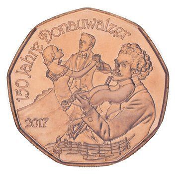 Монета Австрія 5 євро 2017 &laquo;150 років Дунайському вальсу Штрауса&raquo; UNC (KM#3260) М05813 фото