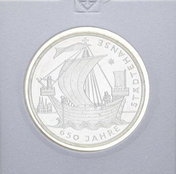 Монета Німеччина 10 євро 2006 &laquo;Корабель.&nbsp;650 років Ліги Хансеатік &raquo;Срібло UNC М10901 фото