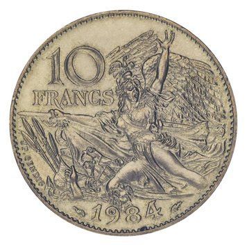 Монета Франція 10 франків 1984 F-VF 200-річчя Франсуа Рюда М21225 фото
