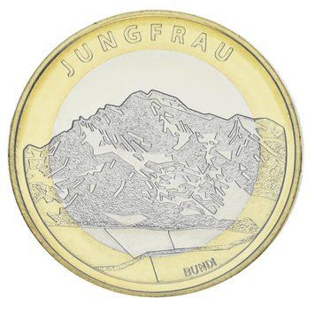 Монета Швейцарія 10 франків 2005 Біметал UNC Гора Юнгфрау М23657 фото