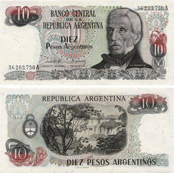 Argentina 10 pesos 1983-1984 UNC (P313)