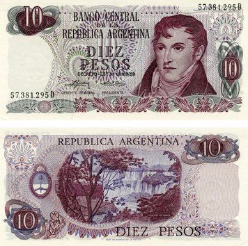 Banknote Argentina 10 pesos 1973-1976 UNC (P295)