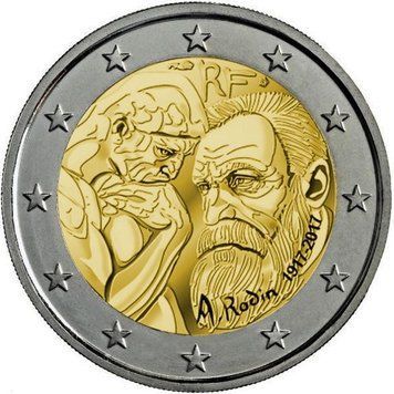 Монета Франція 2 євро 2017 &laquo;Франсуа Огюст Рене Роден&raquo; UNC М05762 фото