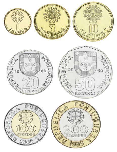 Португалия набор из 7 монет 1998-2000 UNC 1, 5, 10, 20, 50, 100, 200 эскудо М22953 фото
