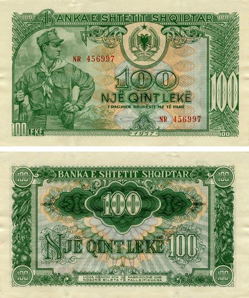 Albania 100 leks 1957 VF-AU