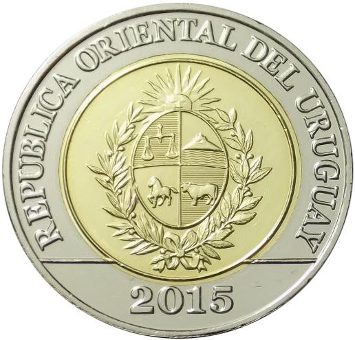 Uruguay 10 pesos 2015 UNC (KM # 141)