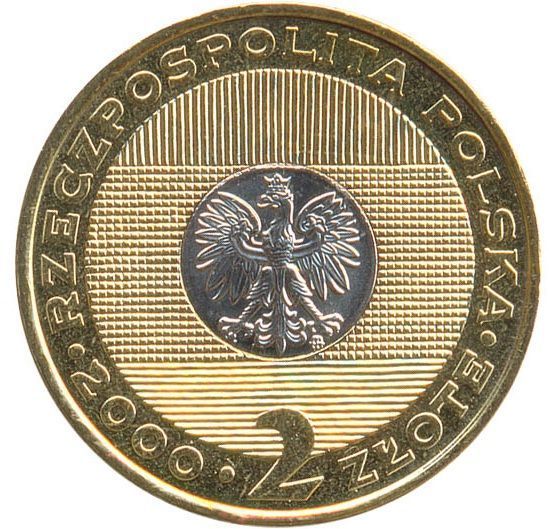 Монета Польша 2 злотых 2000 &laquo;2000 год поворот тысячелетия&raquo; F-VF (Y#374) М06029 фото