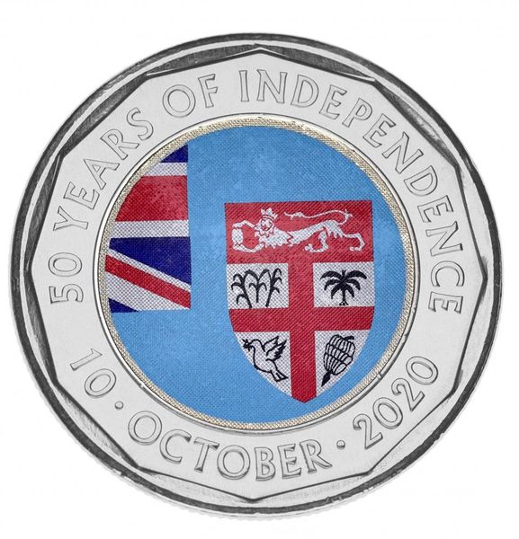 Fiji 50 Cents 2020 UNC 50 Years of Independence