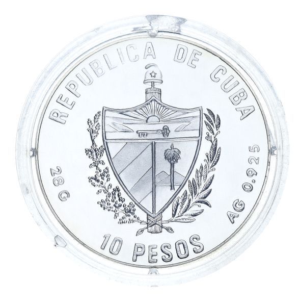 Монета Куба 10 песо 1990 Срібло Proof XXV літні Олімпійські ігри в Барселоні 1992 року - Волейбол М22686 фото