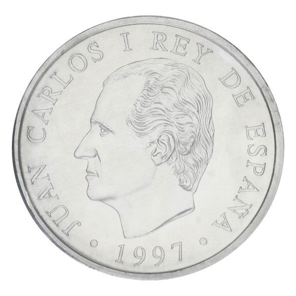 Монета Іспанія 2000 песет 1997 Срібло UNC Мігель Сервантес - Дон Кіхот (Ag 925, 18 грам) М19768 фото