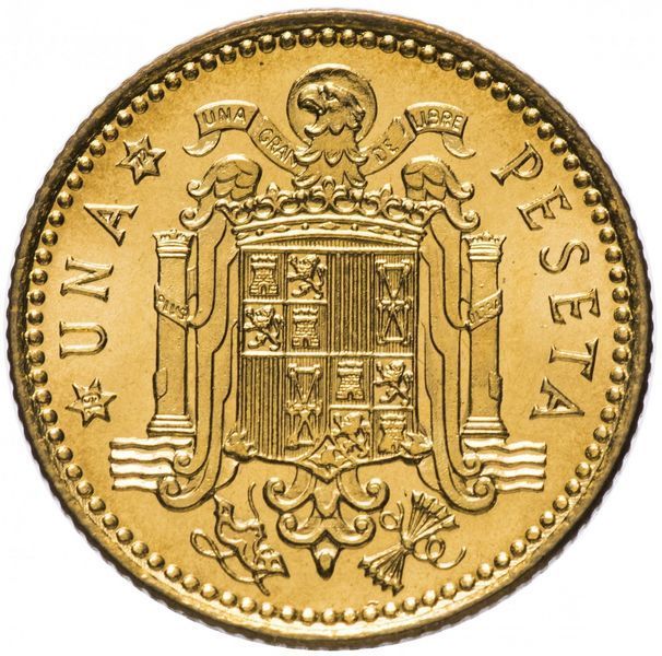 Испания 1 песета 1966 VF (KM#796) М08916 фото