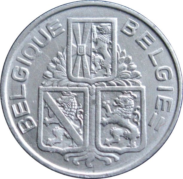 Belgium 1 franc 1939 F-VF Lion (KM # 119)