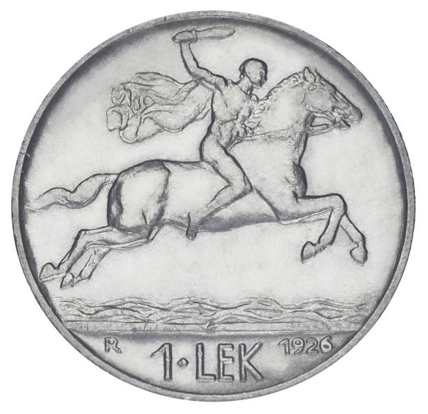 Albania 1 lek 1926 VF-AU Alexander the Great