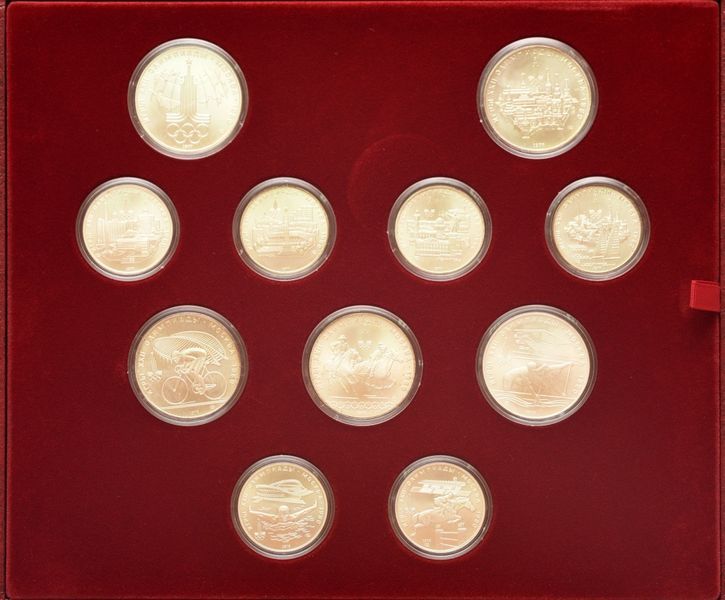 Coins set USSR set of 28 coins 1977-1980 XXII Summer Olympic Games in Moscow 1980 Silver AU-UNC Variety