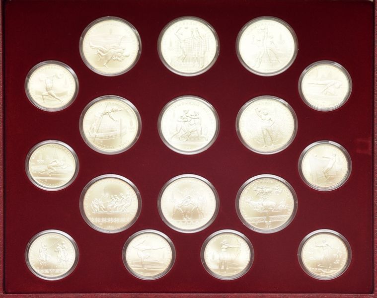 Coins set USSR set of 28 coins 1977-1980 XXII Summer Olympic Games in Moscow 1980 Silver AU-UNC Variety