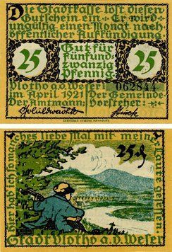 Banknote Germany Notgeld 25 pfennig 1921 F-VF Hannover