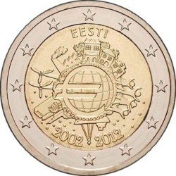 Estonia 2 euro 2012 "10 years of the euro" UNC (KM # 70)