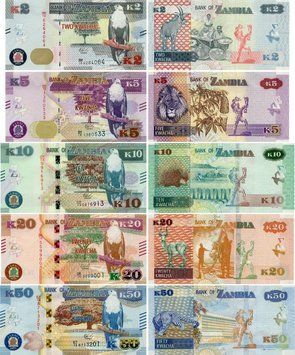 Zambia Set of 5 banknotes 2018 UNC 2, 5, 10, 20, 50 kwacha (Pnew)