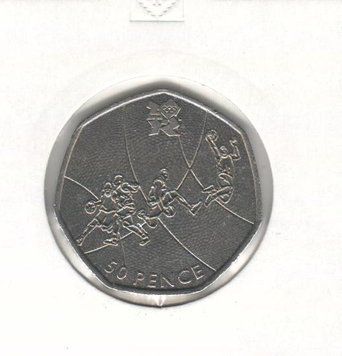Великобританія 50 пенсів 2011 &laquo;Олімпіада 2012 - Баскетбол&raquo; VF (KM#1190) М07262 фото