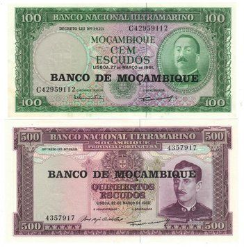 Мозамбік набір з 2 банкнот 1961-1972 UNC Б03948 фото