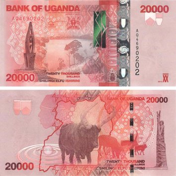 Uganda 20,000 shillings 2013 UNC Buffalo (P53b)