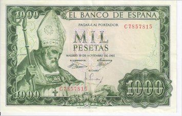 Spain 1000 pesetas 1965 VF