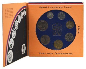 Набір монет Чехословаччина набір з 7 монет 1989 AU-UNC 5, 10, 20, 50 геллерів, 1, 2, 5 крон М24402 фото