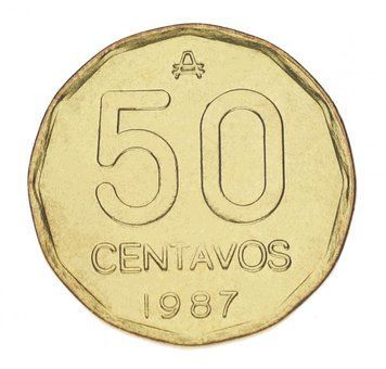 Аргентина 50 сентаво 1987 VF-AU М15293 фото