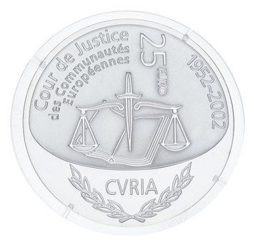 Монета Люксембург 25 євро 2002 Срібло Proof Суд Юстиція - Європейська судова система (Ag 925, 22,85 грам) М23751 фото