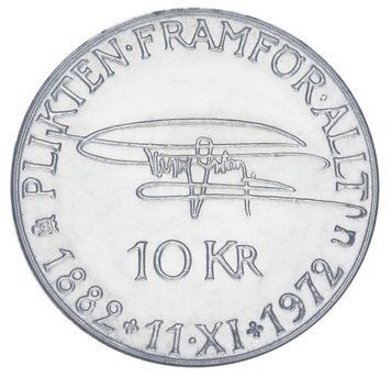 Монета Швеція 10 крон 1972 Срібло F-VF 90 years since the birthday of Gustav VI Adolf М18940 фото
