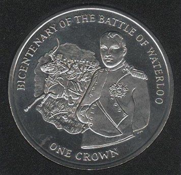 Монета Острів Мен 1 крона 2015 UNC &laquo;Битва при Ватерлоо. Вершник&raquo; (KM#1560) М08361 фото