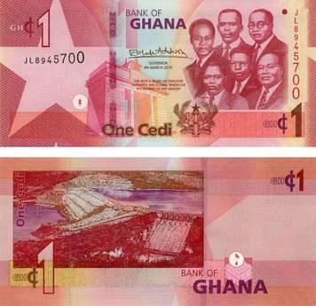 Ghana 1 Cedi 2019 UNC (P45)