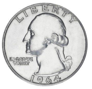 Монета США 25 центів (квотер) 1964 Срібло F-VF (Ag 900, 6.25 г) М19920 фото