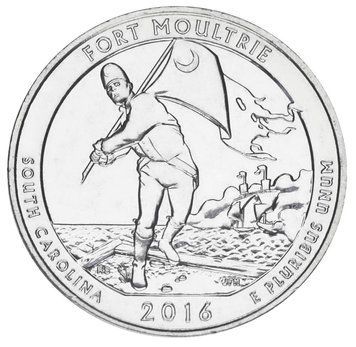 Монета США 25 центів (квотер) 2016 P &laquo;Національні парки - Форт Молтрі (35-й парк)&raquo; UNC (KM#639) М05322 фото