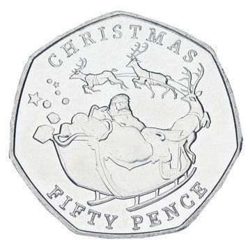 Coin Gibraltar 50p 2020 UNC New Year and Christmas