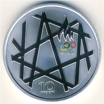 Естонія 10 крон 2008 року &laquo;Олімпійські ігри в Пекіні&raquo; Срібло Proof (KM#48) М05370 фото