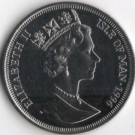 Монета Острів Мен 1 крона 1996 &laquo;Роберт Бернс&raquo; UNC Різновид 2 (KM#579) М08056 фото