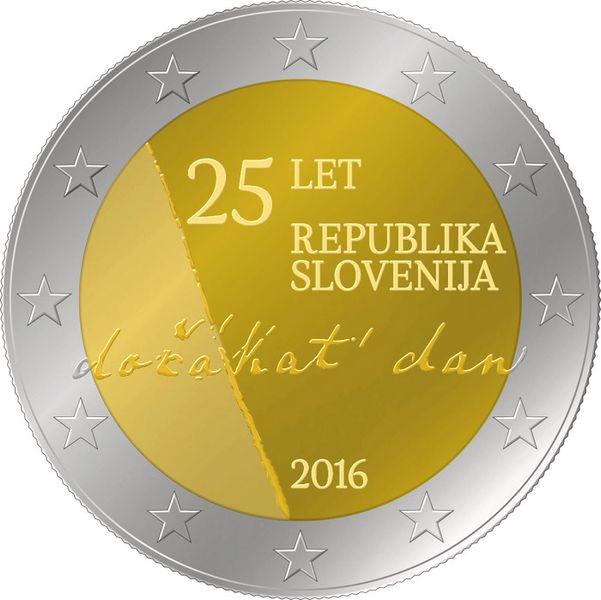 Словенія 2 євро 2016 «Республіка Словенія» UNC М04848 фото