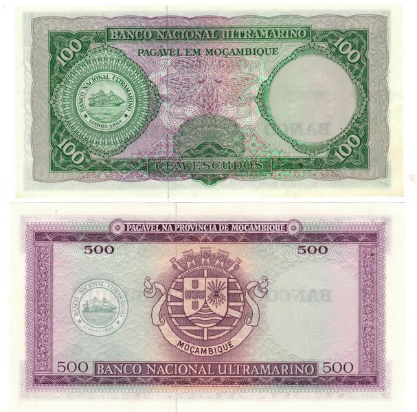 Мозамбик набор из 2 банкнот 1961-1972 UNC Б03948 фото