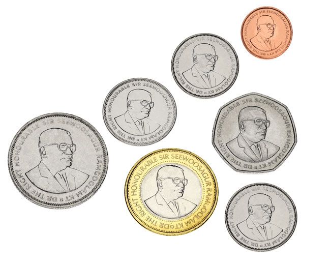 Mauritius set of 7 coins 2000-2010 AU-UNC 5, 20, 50 cents, 1, 5, 10, 20 rupees