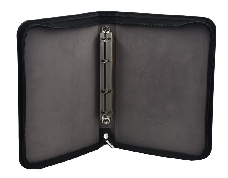 OPTIMA Kurt binder (up to 30 sheets) for coins or banknotes, Leather upholstery black Leuchtturm