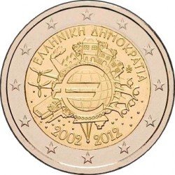 Греція 2 євро 2012 «10 років євро» UNC (KM#245) М00134 фото