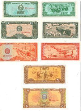 Камбоджа набір з 22 банкнот 1979-1987 UNC Б03899 фото