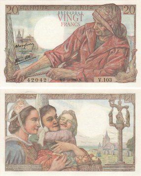 France 20 francs 1943 UNC (P100a)